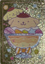 2026 Panini Hello Kitty & Friends: Fun Together! #195 Pompompurin – Cotton Candy Crew Glitter – voorkant | Lichcards