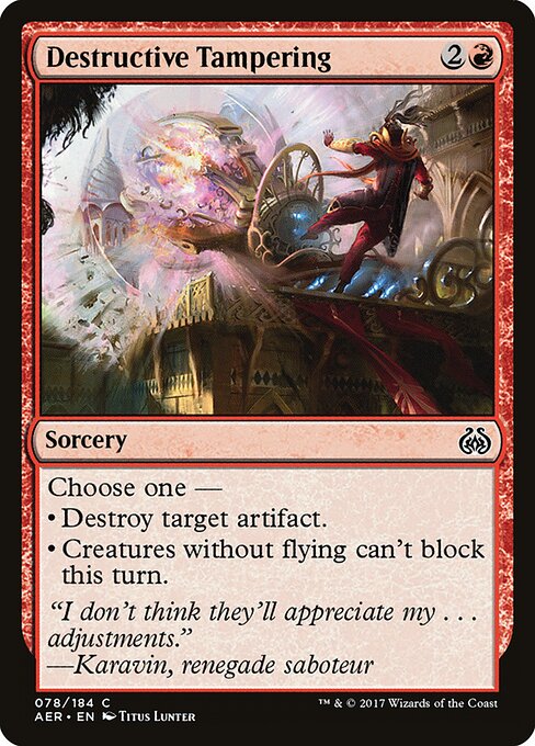 Destructive Tampering – Aether Revolt (AER-78) Magic: The Gathering card | LC-REM-20260804-15610376454476-00154b70-57d2-4c32-860f-1c36fc49b10c