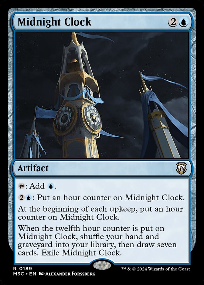 Magic-kaart Midnight Clock XM3C-189 uit Modern Horizons 3 Commander (Rare) Hoofdafbeelding