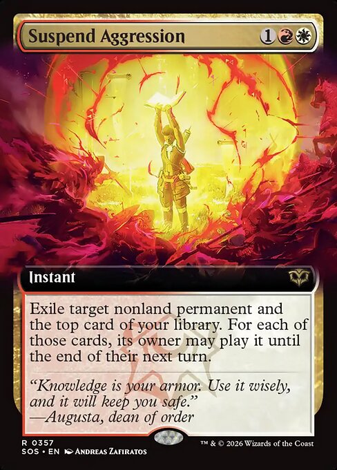 Suspend Aggression – Secrets of Strixhaven (SOS-357) Magic: The Gathering card | LC-REM-20260804-15765060485452-004fdcbe-6dc9-40ad-9467-b89b72a4a8ca Main image
