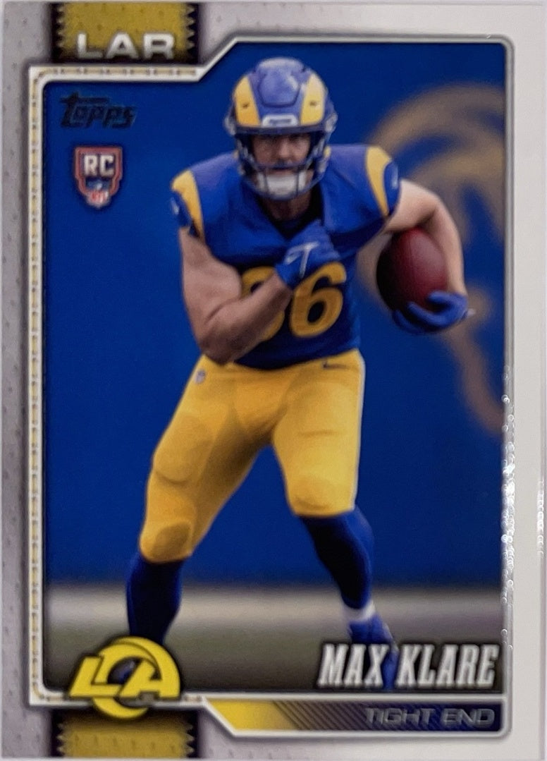 2026 Topps Football #340 Max Klare RC – Near Mint – voorkant