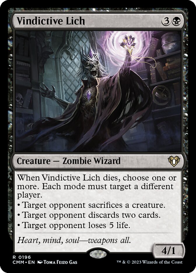 Magic-kaart Vindictive Lich CMM-196 uit Commander Masters (Rare) Image principale du produit