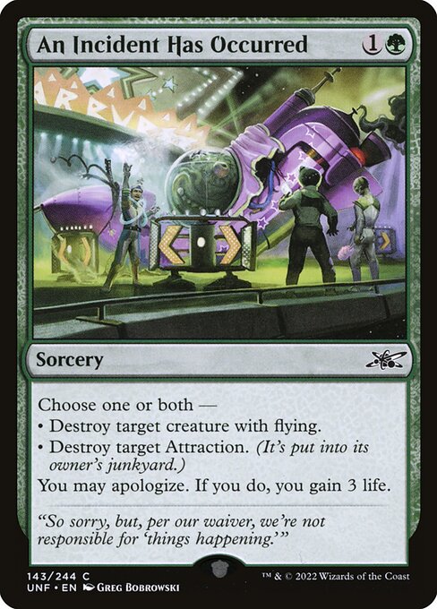 An Incident Has Occurred – Unfinity (UNF-143) Magic: The Gathering card