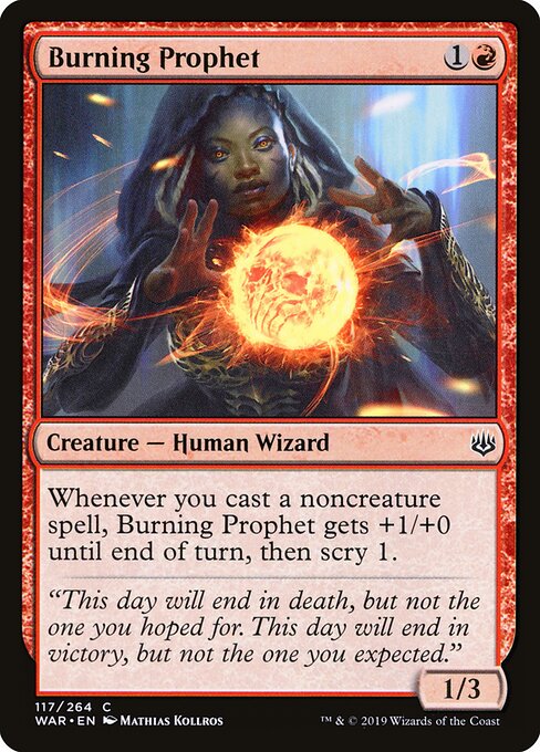 Burning Prophet – War of the Spark (WAR-117) Magic: The Gathering card | LC-REM-20260804-15150677131596-01c5b095-13c9-4673-bf0c-553de455e521