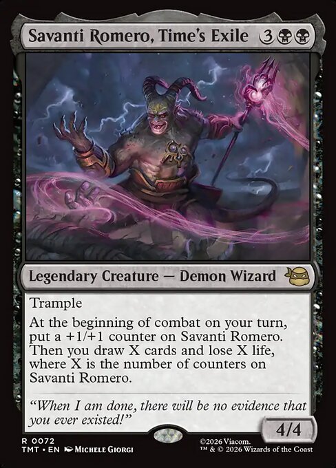 Savanti Romero, Time's Exile – Teenage Mutant Ninja Turtles (TMT-72) Magic: The Gathering card