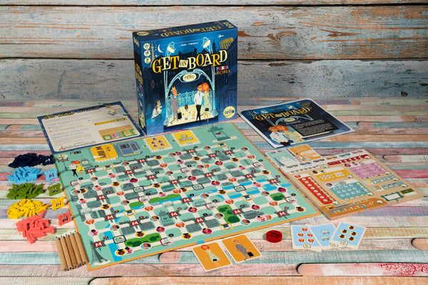 Get On Board Paris and Rome game contents set up