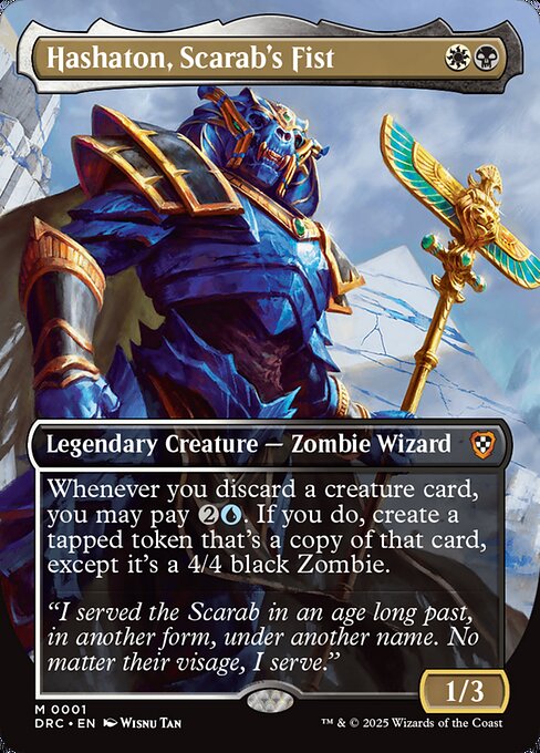 Hashaton, Scarab's Fist – Commander: Aetherdrift (DRC-1) Magic: The Gathering card Immagine principale del prodotto