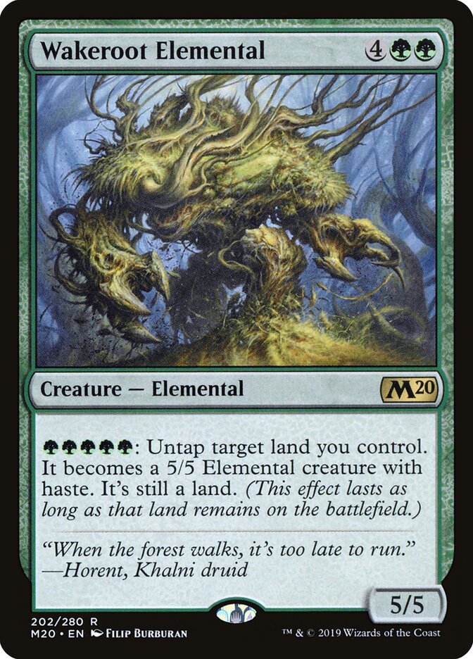Magic-kaart Wakeroot Elemental M20-202 uit Core 2020 (Rare) Image principale du produit