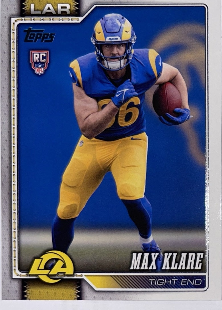2026 Topps Football #340 Max Klare RC – Near Mint – voorkant