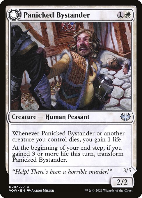 Panicked Bystander // Cackling Culprit – Innistrad: Crimson Vow (VOW-28) Magic: The Gathering card