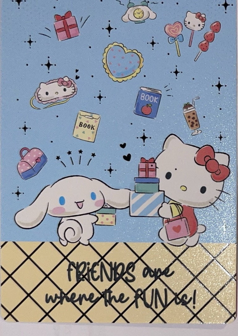 2026 Panini Hello Kitty & Friends: Fun Together! #208 Hello Kitty & Cinnamoroll – Cotton Candy Crew – Near Mint – voorkant Hoofdafbeelding