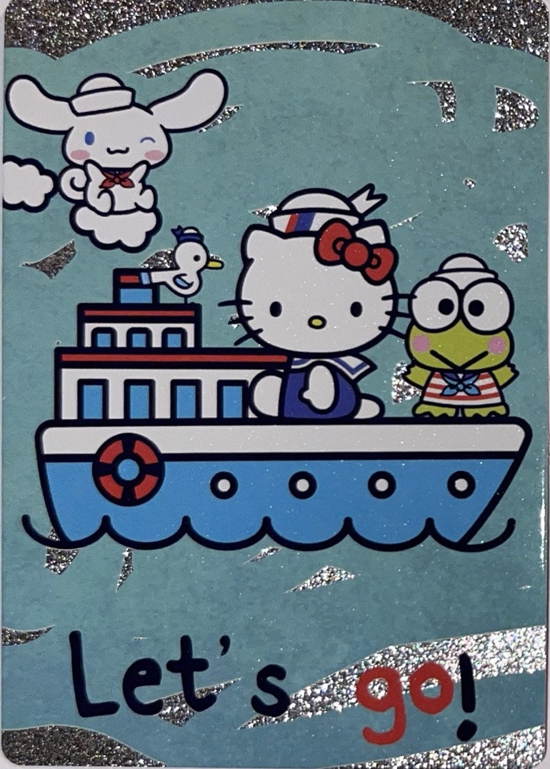 2026 Panini Hello Kitty & Friends: Fun Together! #87 Sanrio characters – Nautical Cuties Glitter – Near Mint – voorkant Hoofdafbeelding