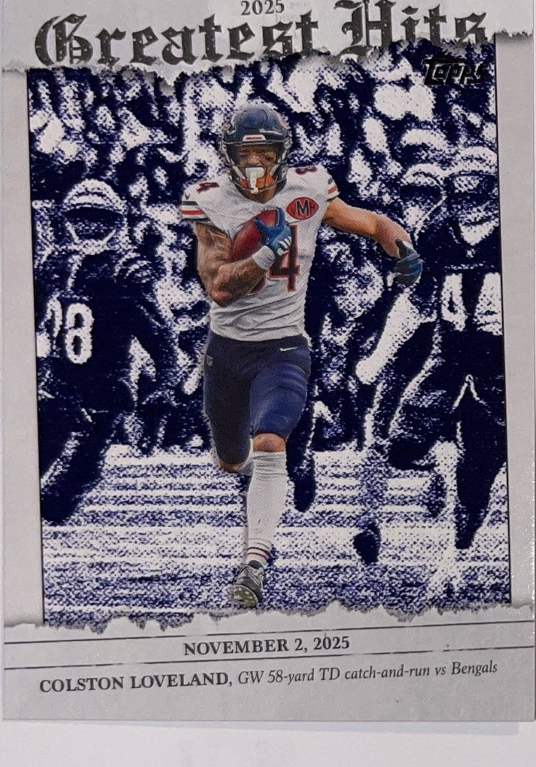 2026 Topps Football 2025 Greatest Hits #25GH-CL Colston Loveland – Near Mint – voorkant