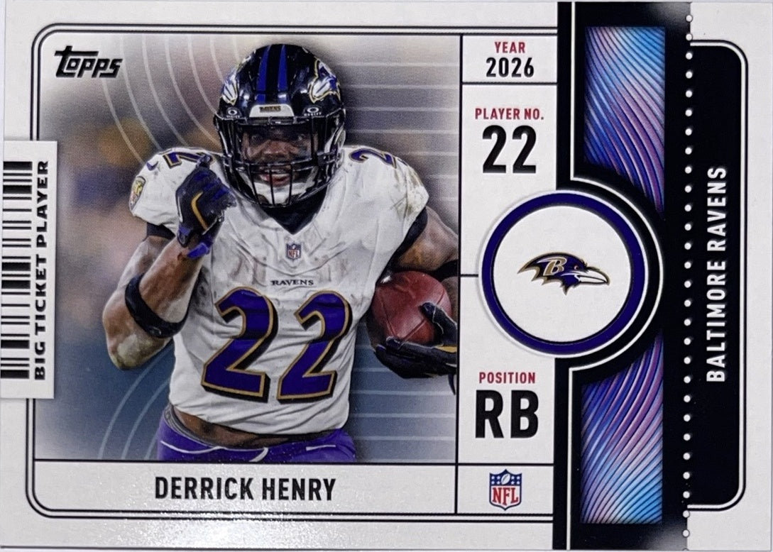2026 Topps Football Big Ticket Players #BTP-5 Derrick Henry – Near Mint – voorkant