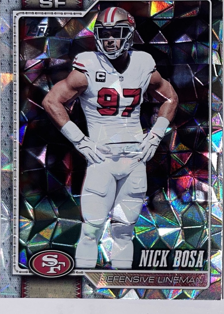 2026 Topps Football #143 Nick Bosa Diamante Foil – Near Mint – voorkant