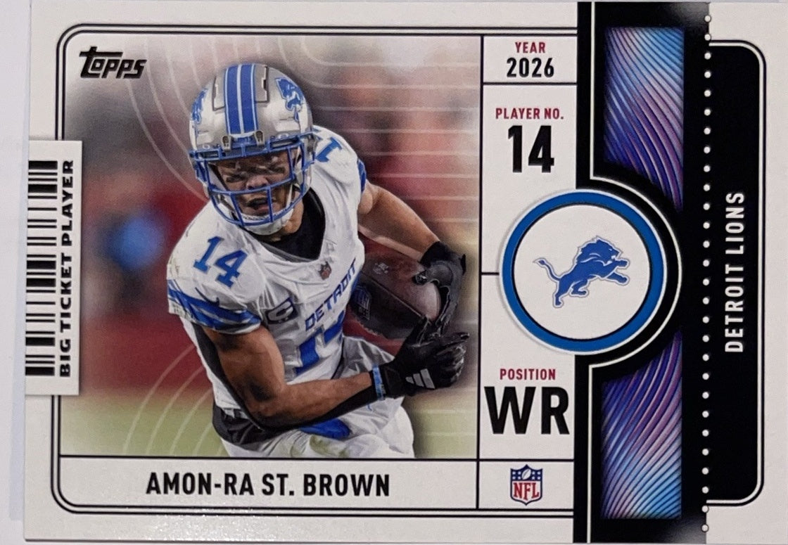 2026 Topps Football Big Ticket Players #BTP-14 Amon-Ra St. Brown – Near Mint – voorkant