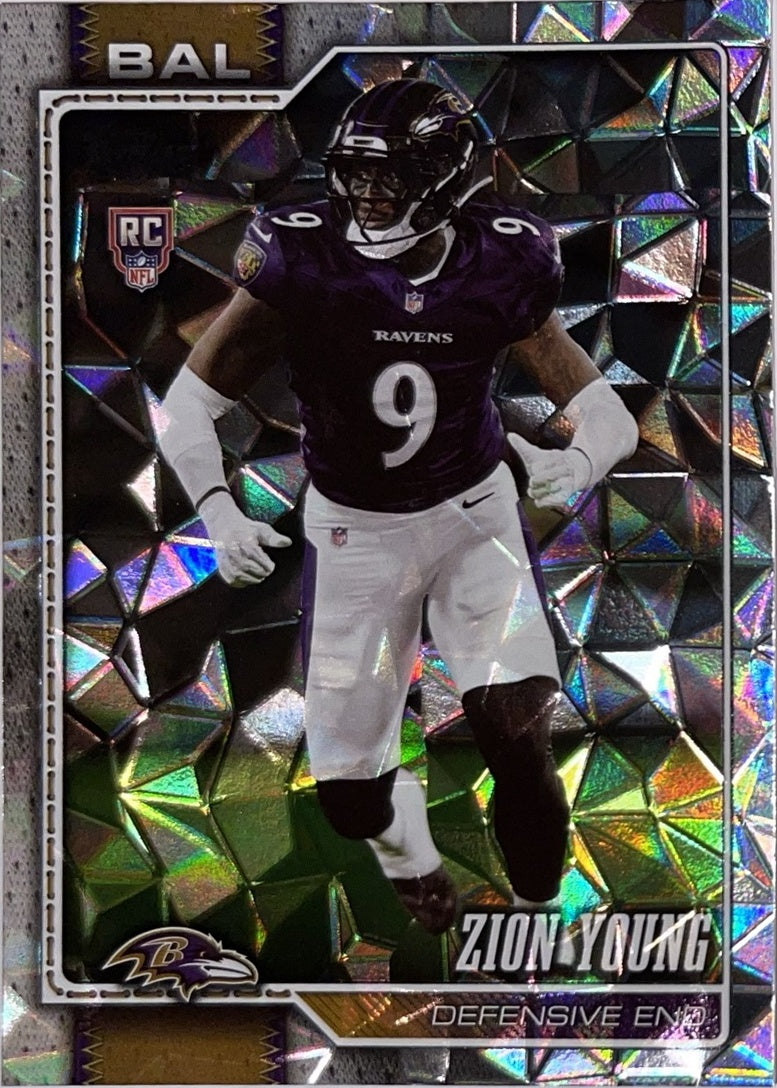 2026 Topps Football #360 Zion Young RC Diamante Foil – Near Mint – voorkant