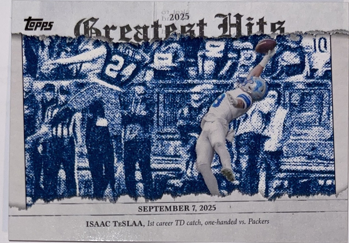 2026 Topps Football 2025 Greatest Hits #25GH-IT Isaac TeSlaa – Near Mint – voorkant