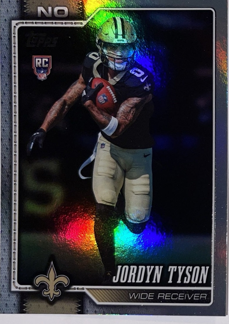 2026 Topps Football #320 Jordyn Tyson RC Rainbow Foil – Near Mint – voorkant