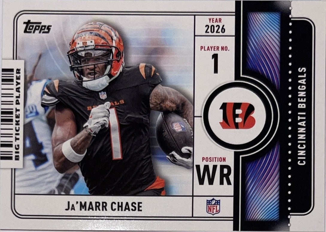 2026 Topps Football Big Ticket Players #BTP-9 Ja'Marr Chase – Near Mint – voorkant