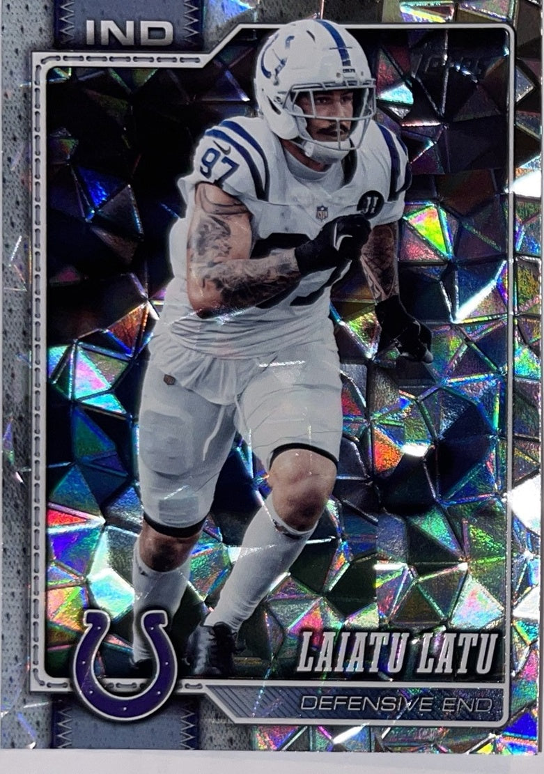 2026 Topps Football #228 Laiatu Latu Diamante Foil – Near Mint – voorkant