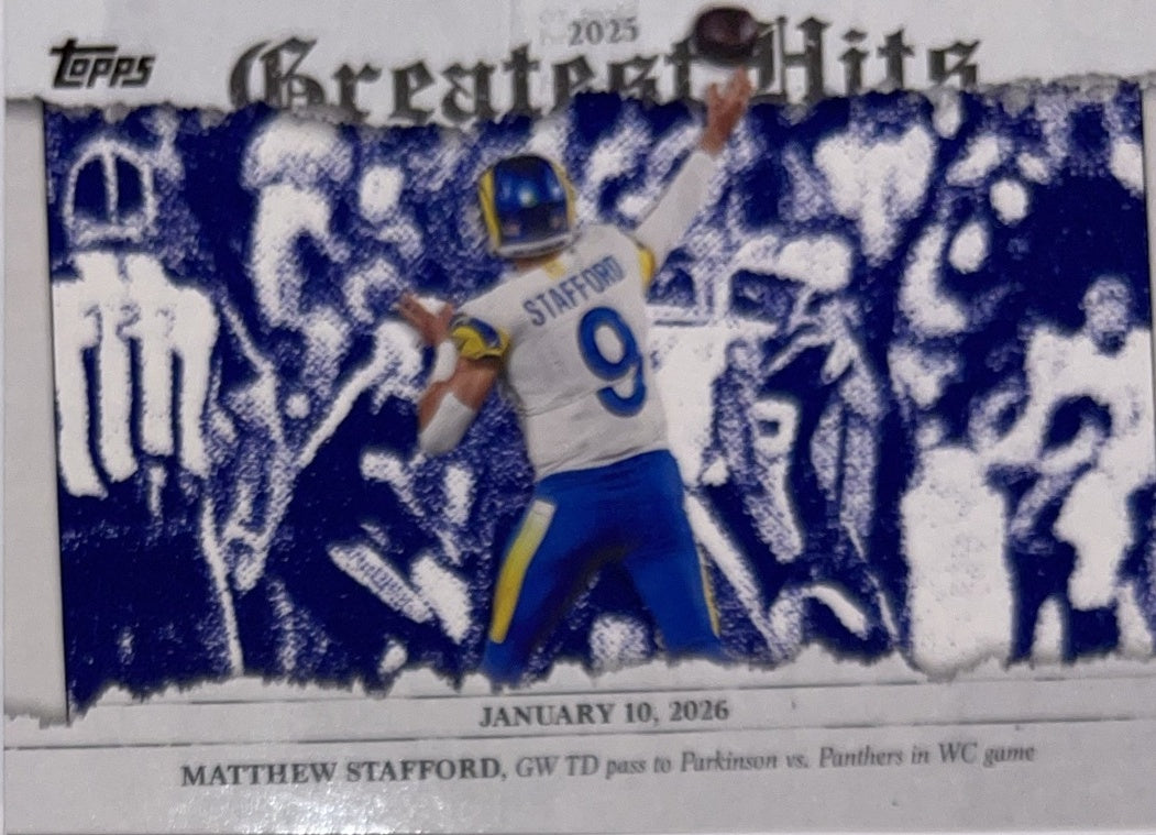 2026 Topps Football 2025 Greatest Hits #25GH-MS Matthew Stafford – Near Mint – voorkant