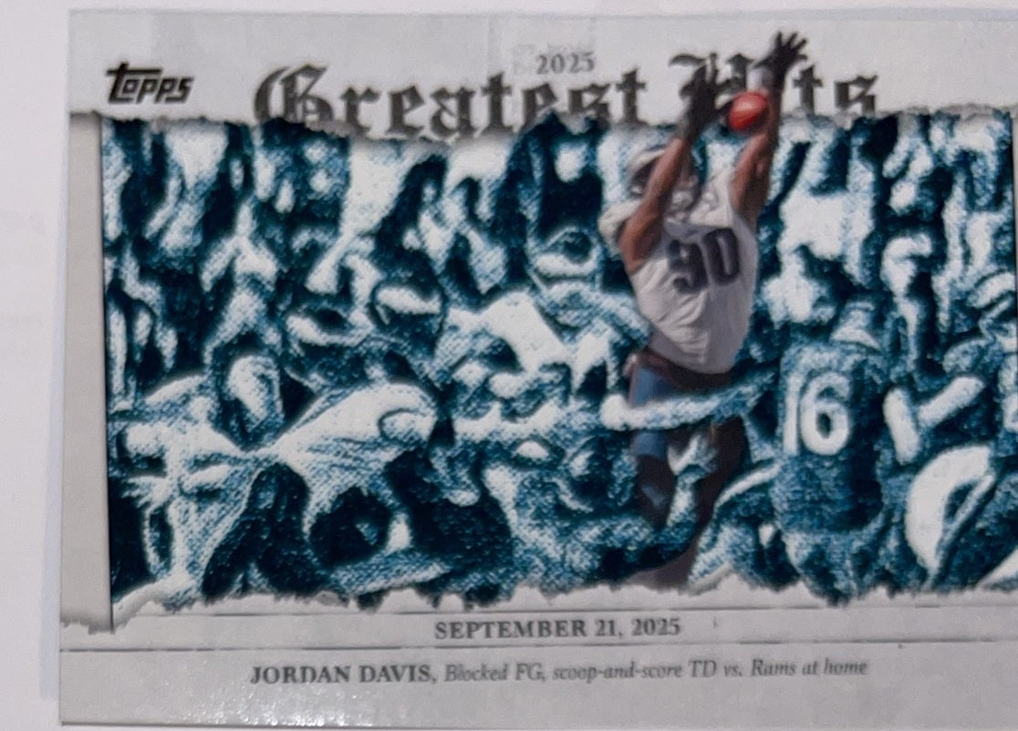 2026 Topps Football 2025 Greatest Hits #25GH-JD Jordan Davis – Near Mint – voorkant