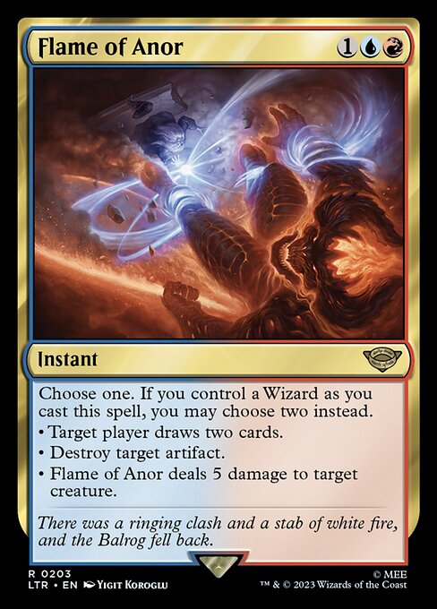 Flame of Anor – The Lord of the Rings: Tales of Middle-earth (LTR-203) Magic: The Gathering card