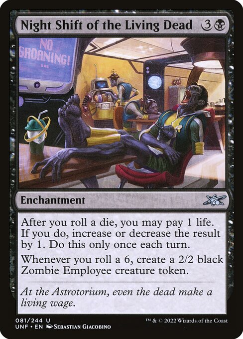 Night Shift of the Living Dead – Unfinity (UNF-81) Magic: The Gathering card
