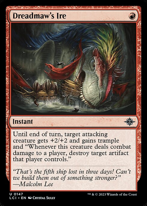 Dreadmaw's Ire – The Lost Caverns of Ixalan (LCI-147) Magic: The Gathering card Hoofdafbeelding
