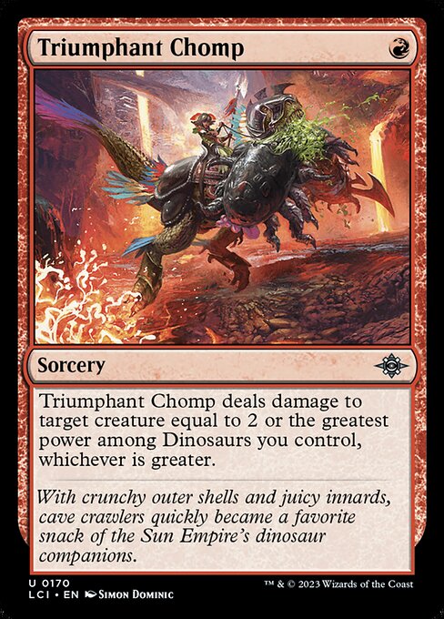 Triumphant Chomp – The Lost Caverns of Ixalan (LCI-170) Magic: The Gathering card | LC-REM-20260804-15353652183372-06b28139-efa7-4818-a012-cf8150692b43 Image principale du produit