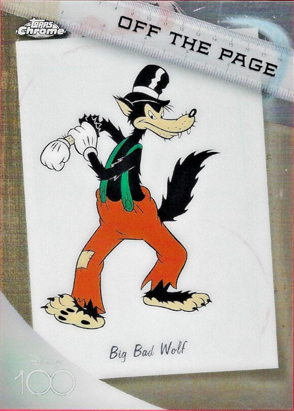 Big Bad Wolf OTP-1 Off the Page - Topps Chrome Disney 100 kaart Hoofdafbeelding