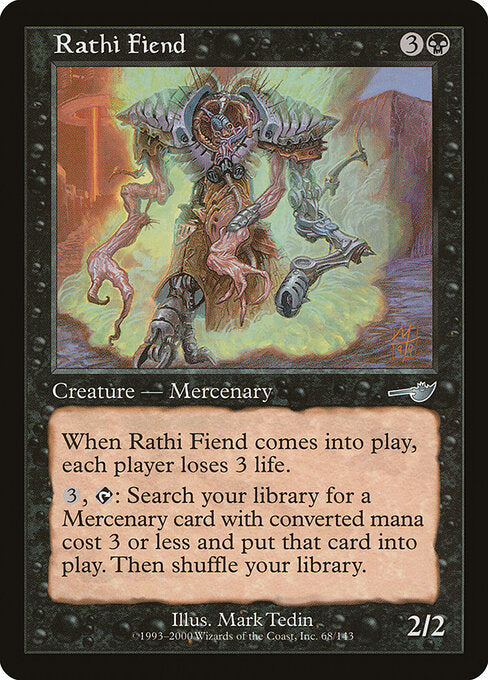 Rathi Fiend – Nemesis (NEM-68) Magic: The Gathering card