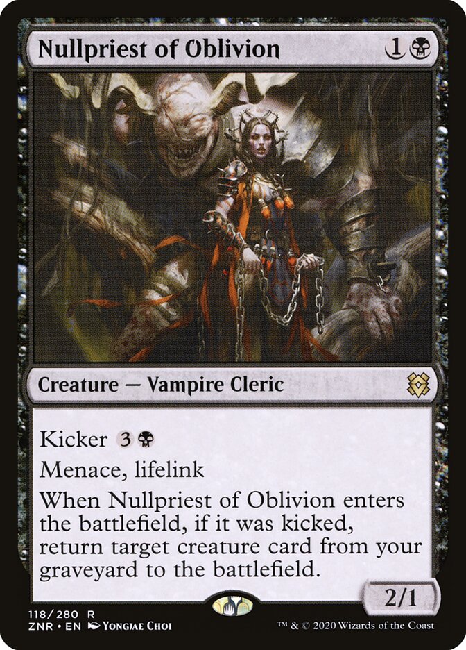 Magic-kaart Nullpriest of Oblivion ZNR-118 uit Zendikar Rising (Rare) Hoofdafbeelding