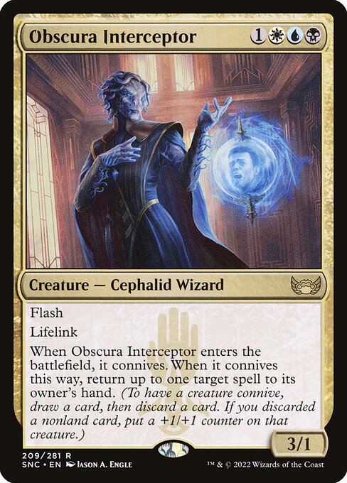 Obscura Interceptor – Streets of New Capenna (SNC-209) Magic: The Gathering card Hoofdafbeelding