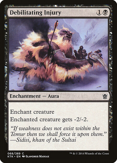 Debilitating Injury – Khans of Tarkir (KTK-68) Magic: The Gathering card Immagine principale del prodotto