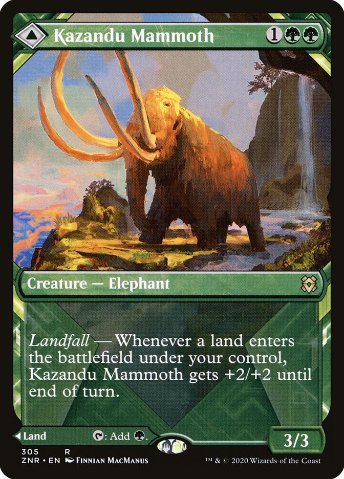Magic-kaart Kazandu Mammoth // Kazandu Valley XZNR-305 uit Zendikar Rising: Extras (Rare) Immagine principale del prodotto