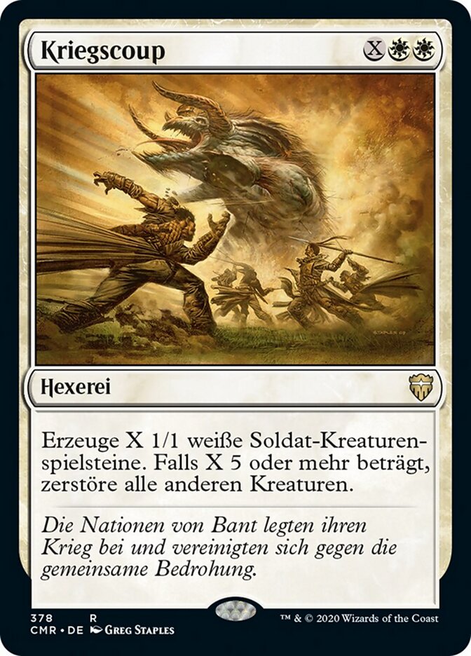 Magic-kaart Martial Coup CMR-378 uit Commander Legends (Rare), Duitse uitgave Hauptbild