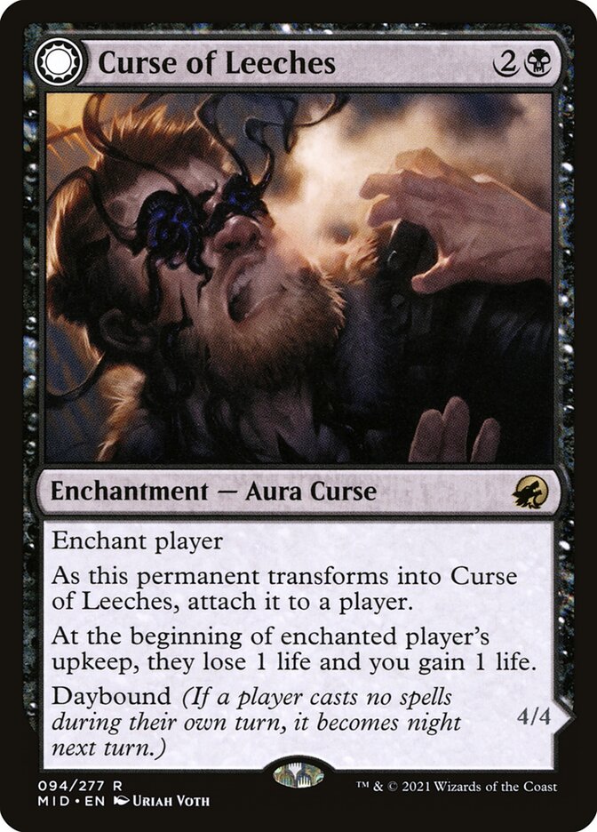 Magic-kaart Curse of Leeches // Leeching Lurker MID-94 uit Innistrad: Midnight Hunt (Rare)