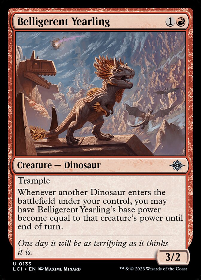 Magic-kaart Belligerent Yearling LCI-133 uit The Lost Caverns of Ixalan (Uncommon)