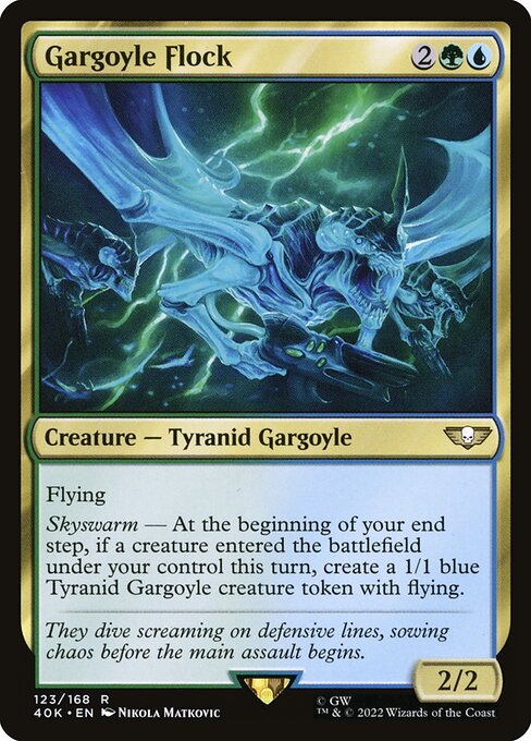 Gargoyle Flock – Universes Beyond: Warhammer 40,000 (40K-123) Magic: The Gathering card