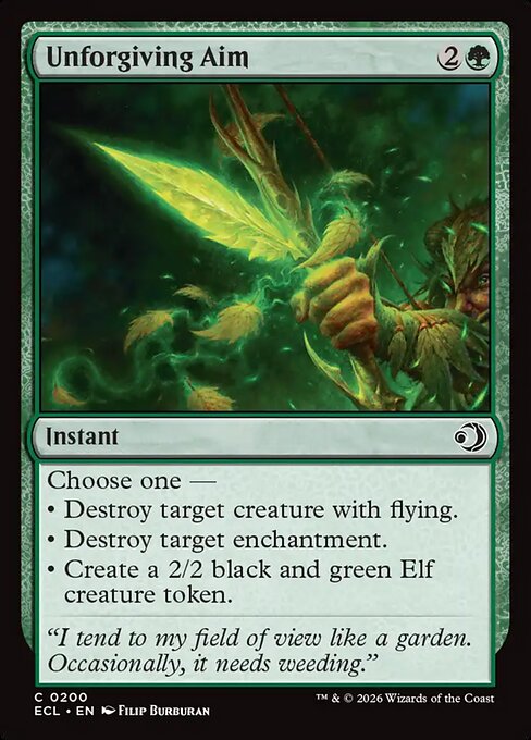 Unforgiving Aim – Lorwyn Eclipsed (ECL-200) Magic: The Gathering card | LC-REM-20260804-15544033902924-0bef3905-24f8-419b-aeca-396adfc6d0dc