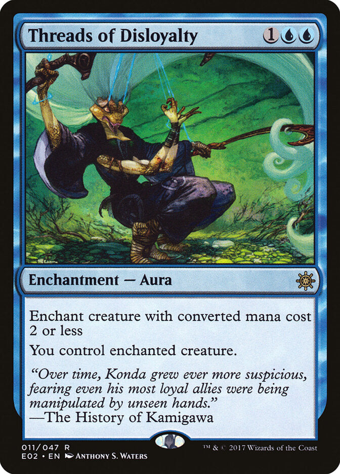 Magic-kaart Threads of Disloyalty E02-11 uit Explorers of Ixalan (Rare) Imagen principal del producto