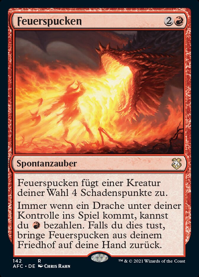 Magic-kaart Spit Flame AFC-142 uit Commander: Adventures in the Forgotten Realms (Rare)