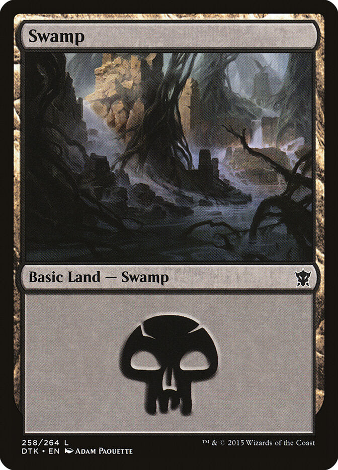 Swamp (V.3) - Dragons of Tarkir (Land) [DTK-258] Imagen principal del producto
