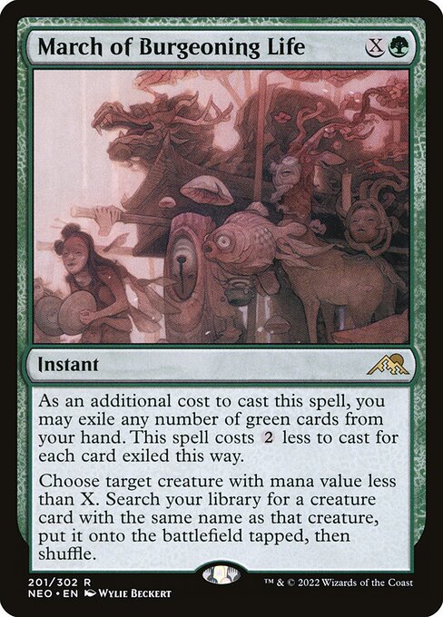 March of Burgeoning Life – Kamigawa: Neon Dynasty (NEO-201) Magic: The Gathering card Main image