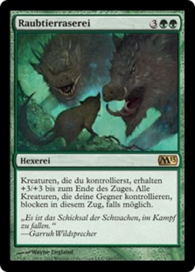 Magic-kaart Predatory Rampage M13-180 uit Magic 2013 (Rare), Duitse uitgave (Raubtierraserei) Immagine principale del prodotto