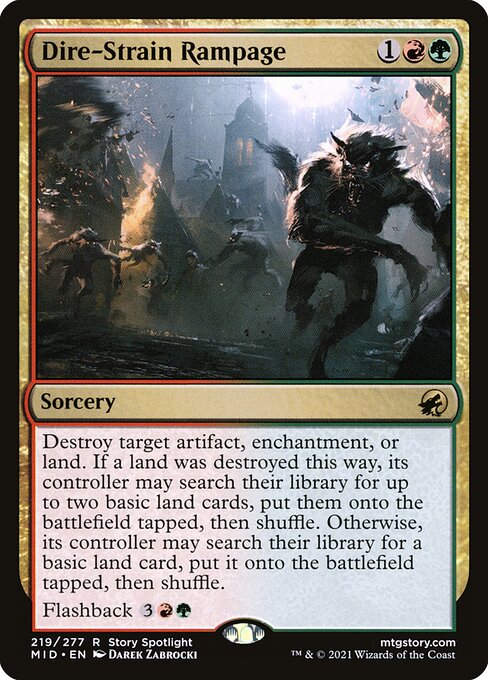 Dire-Strain Rampage – Innistrad: Midnight Hunt (MID-219) Magic: The Gathering card