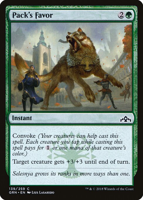 Pack's Favor – Guilds of Ravnica (GRN-139) Magic: The Gathering card