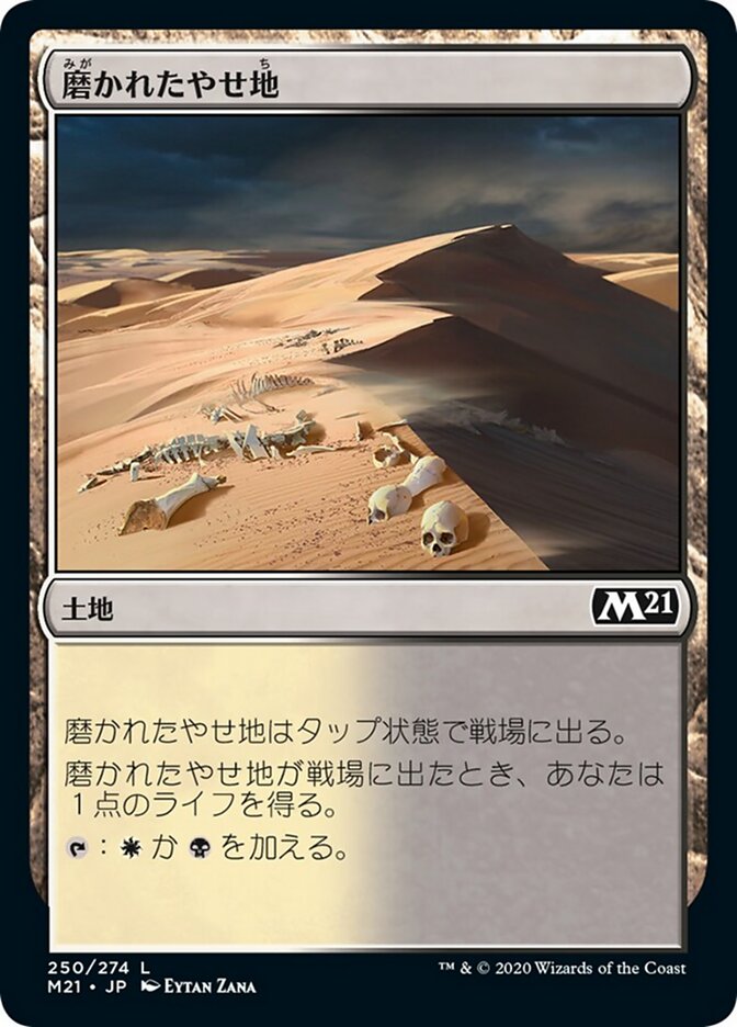 Magic-kaart Scoured Barrens M21-250 uit Core Set 2021 (Common)